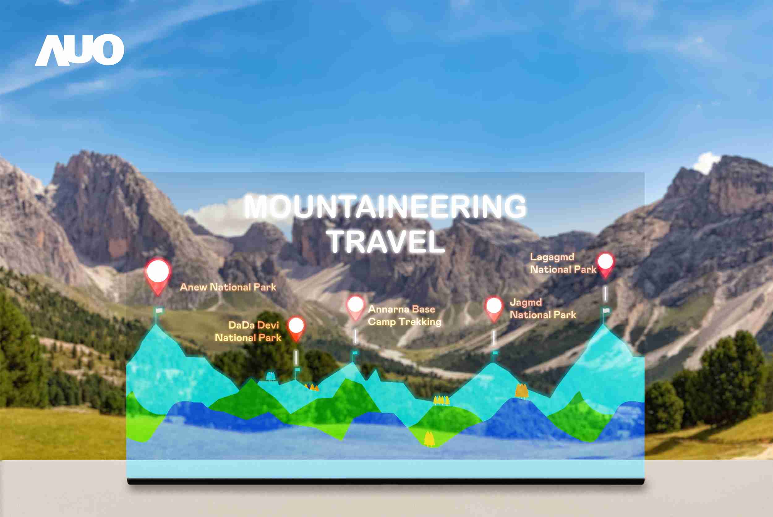 开云电子展示全球单片尺寸最大(*)42吋透明Micro LED显示器拼接而成的〝64吋透明Micro LED显示器〞，，，，具备高透明度、、1,000 nits高亮度、、广色域、、、采用三边无边框的无缝拼接等多重特色，，，，呈现超高清、、、、细腻画质而不遮挡后方视觉，，，满足层峰需求，，可广泛运用于零售、、艺术展览或商业空间等场域